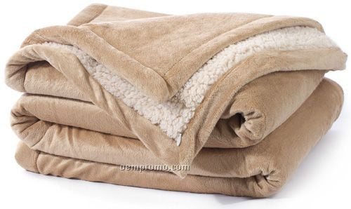 Camel Faux Sherpa Blanket